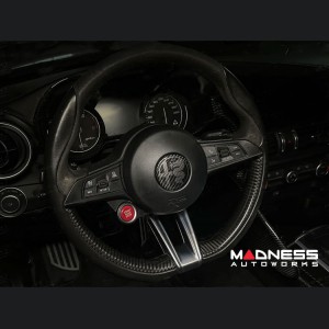 Alfa Romeo Stelvio Steering Wheel Trim - Carbon Fiber - Center Badge